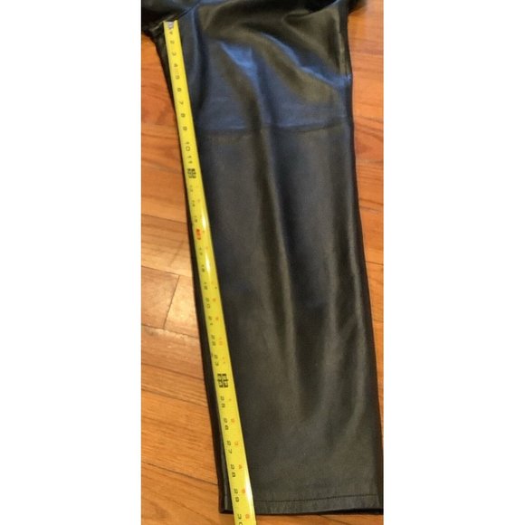 Doncaster Womens 100% Black Leather Pants Lined No Size Tag See Measurements - Picture 7 of 14